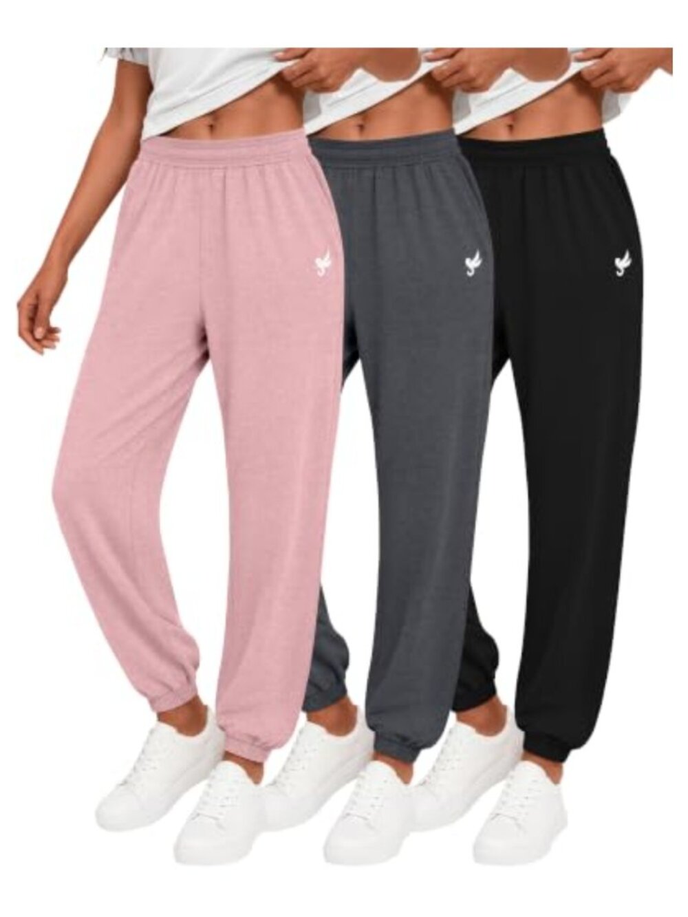 Women's Lightweight Jogger Sweatpants 3 Pack with Pockets